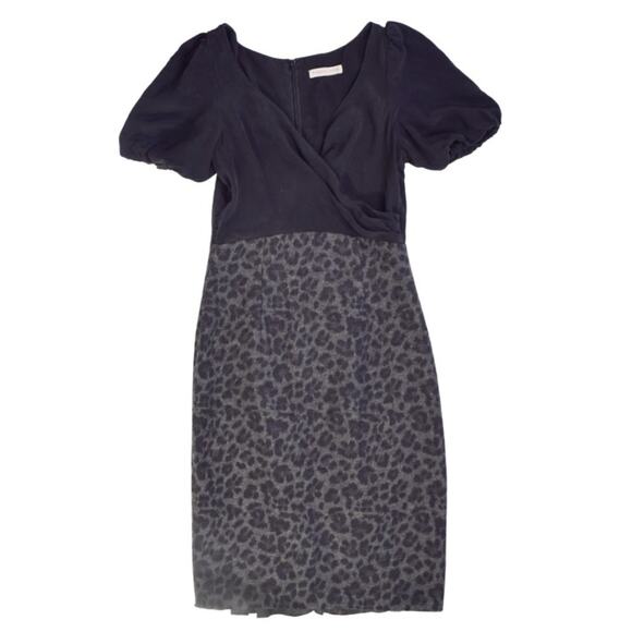 REBECCA TAYLOR Silk Wool Cheetah Me Good Print Sheath Pencil Dress - Picture 7 of 10